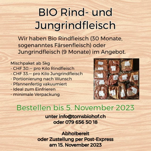 Bio Rind- und Jungrindfleisch
Mischpakete ab 5kg können auch kiloweise erhöht werden also auch ein 8kg Mischpaket ist erhältlich.
#biofleisch #biosuisse 
@local_heroes_ch